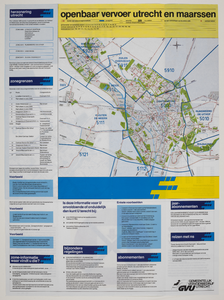 217126 Kaart van de stad Utrecht, met aanduiding van de buslijnen en de zonegrenzen voor het stads- en streekvervoer. ...